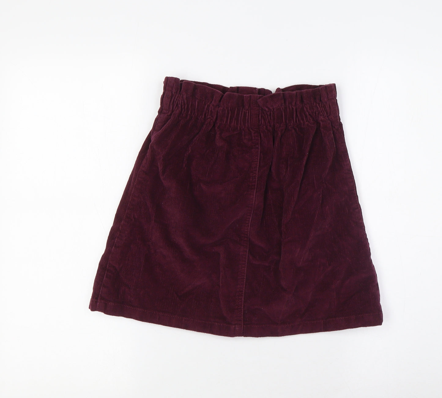 George Girls Purple Cotton A-Line Skirt Size 12-13 Years Regular Button - Paper Bag Style