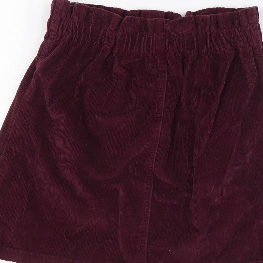 George Girls Purple Cotton A-Line Skirt Size 12-13 Years Regular Button - Paper Bag Style