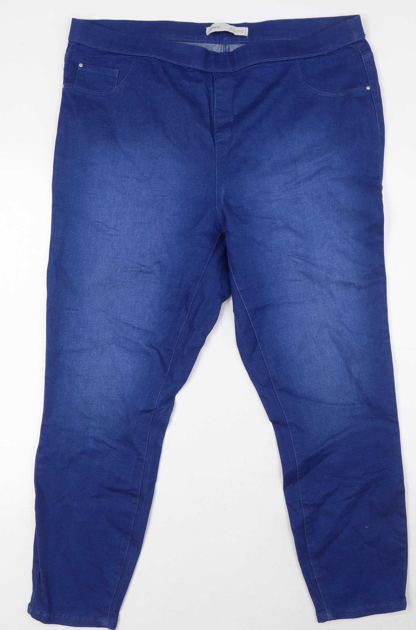 George Womens Blue Cotton Jegging Jeans Size 20 L27 in Regular