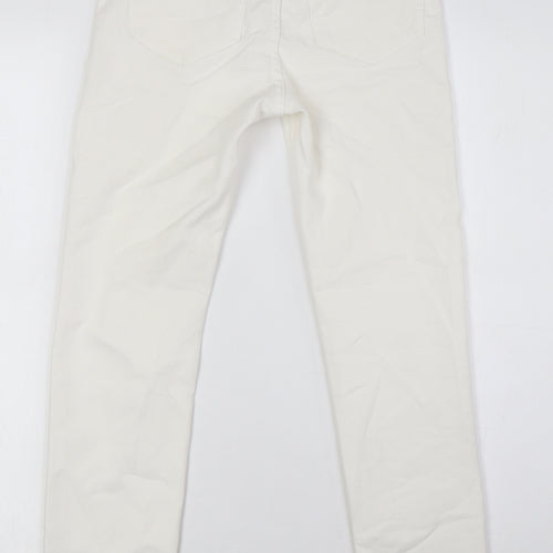 Pull&Bear Womens White Cotton Skinny Jeans Size 6 L28 in Regular Zip