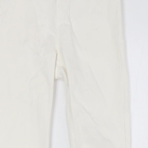 Pull&Bear Womens White Cotton Skinny Jeans Size 6 L28 in Regular Zip