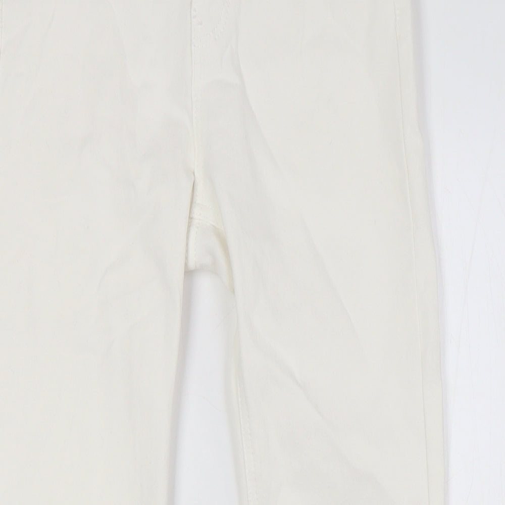 Pull&Bear Womens White Cotton Skinny Jeans Size 6 L28 in Regular Zip