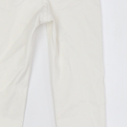 Pull&Bear Womens White Cotton Skinny Jeans Size 6 L28 in Regular Zip