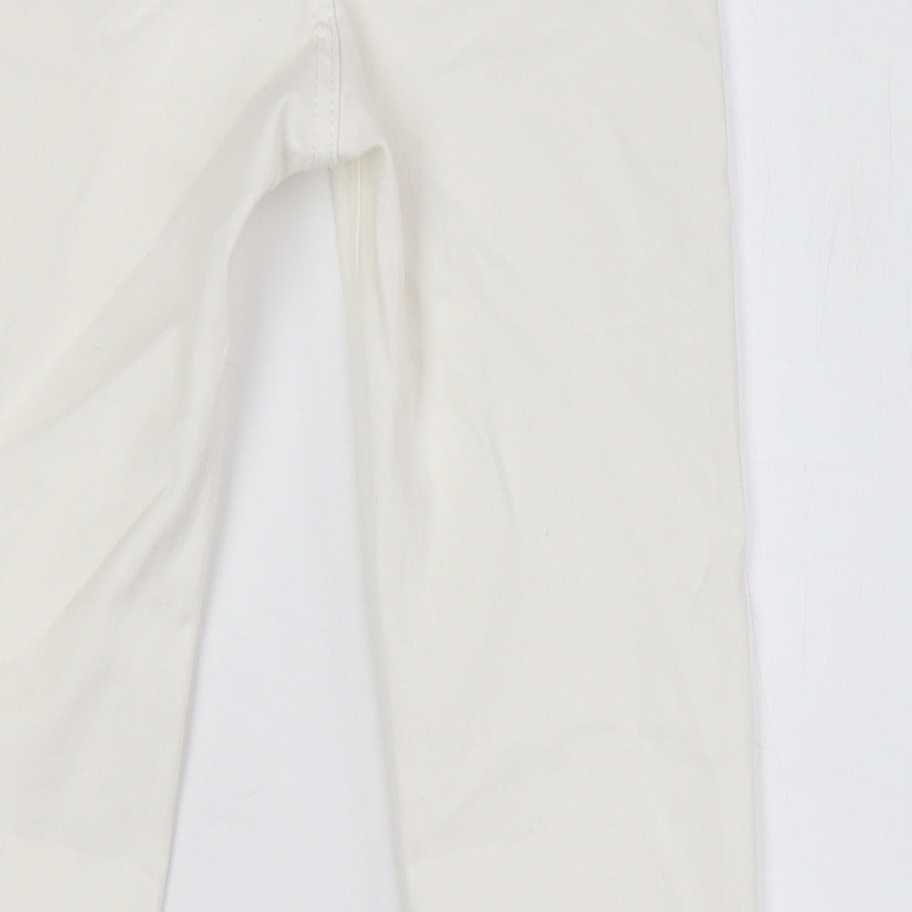 Pull&Bear Womens White Cotton Skinny Jeans Size 6 L28 in Regular Zip