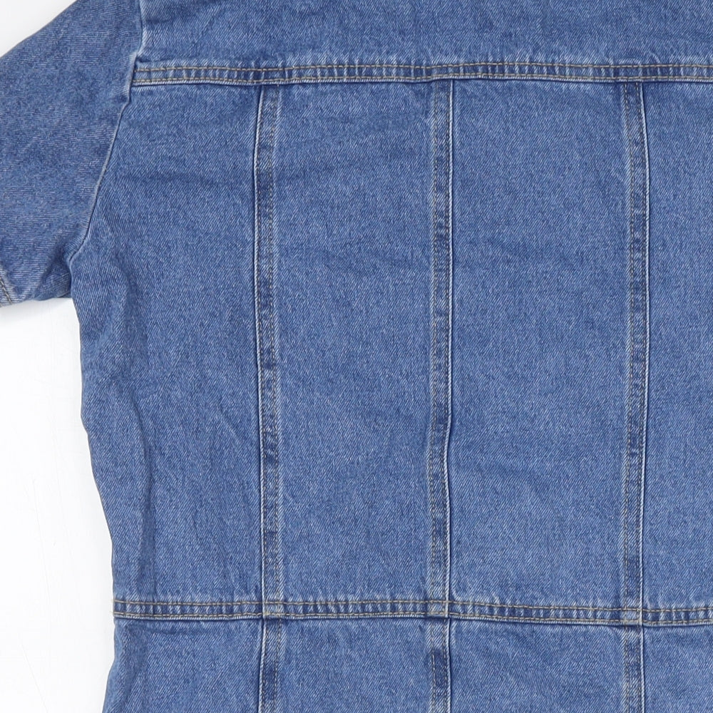 NEXT Girls Blue 100% Cotton A-Line Size 14 Years Collared Button - Pockets