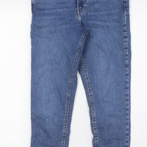 Topshop Womens Blue Cotton Skinny Jeans Size 28 L27 in Regular Zip