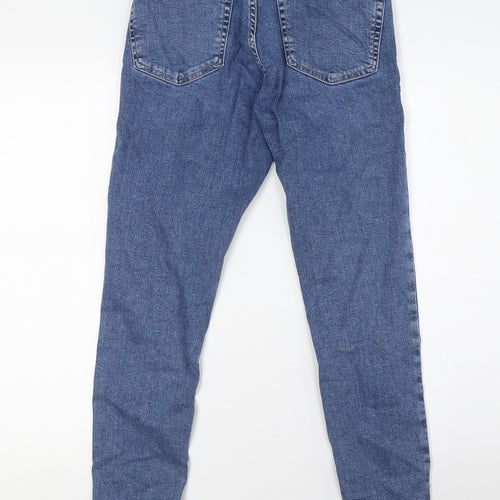 Topshop Womens Blue Cotton Skinny Jeans Size 28 L27 in Regular Zip