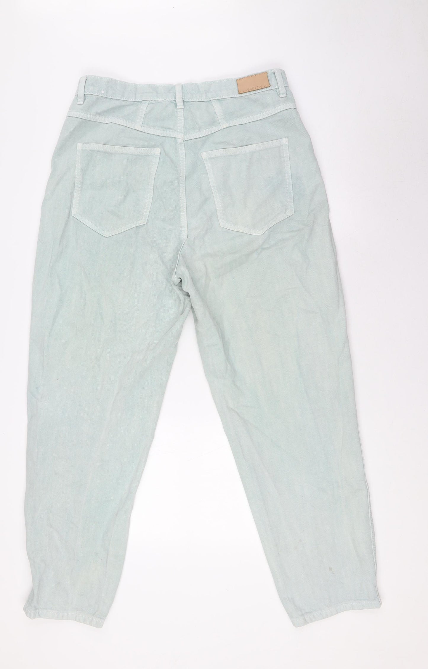 MNG Womens Green Cotton Mom Jeans Size 12 L29 in Regular Zip