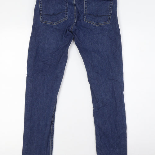 ASOS Mens Blue Cotton Skinny Jeans Size 28 in L29 in Regular Zip