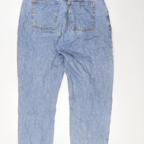 Topshop Womens Blue Cotton Mom Jeans Size 30 in L29 in Regular Zip - Elasticated Waist