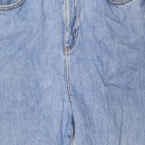 Topshop Womens Blue Cotton Mom Jeans Size 30 in L29 in Regular Zip - Elasticated Waist