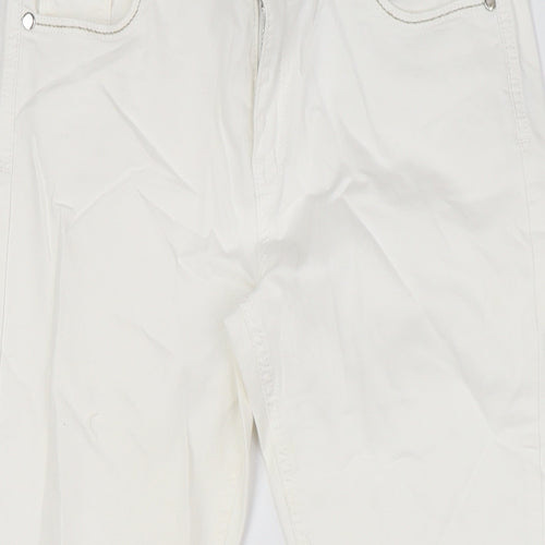 Miss Captain Womens White Cotton Skinny Jeans Size 10 L26 in Regular Zip
