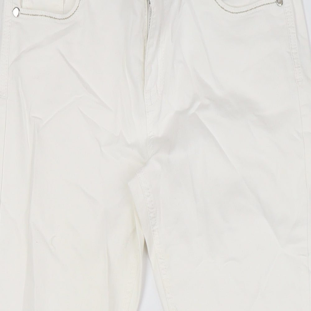Miss Captain Womens White Cotton Skinny Jeans Size 10 L26 in Regular Zip