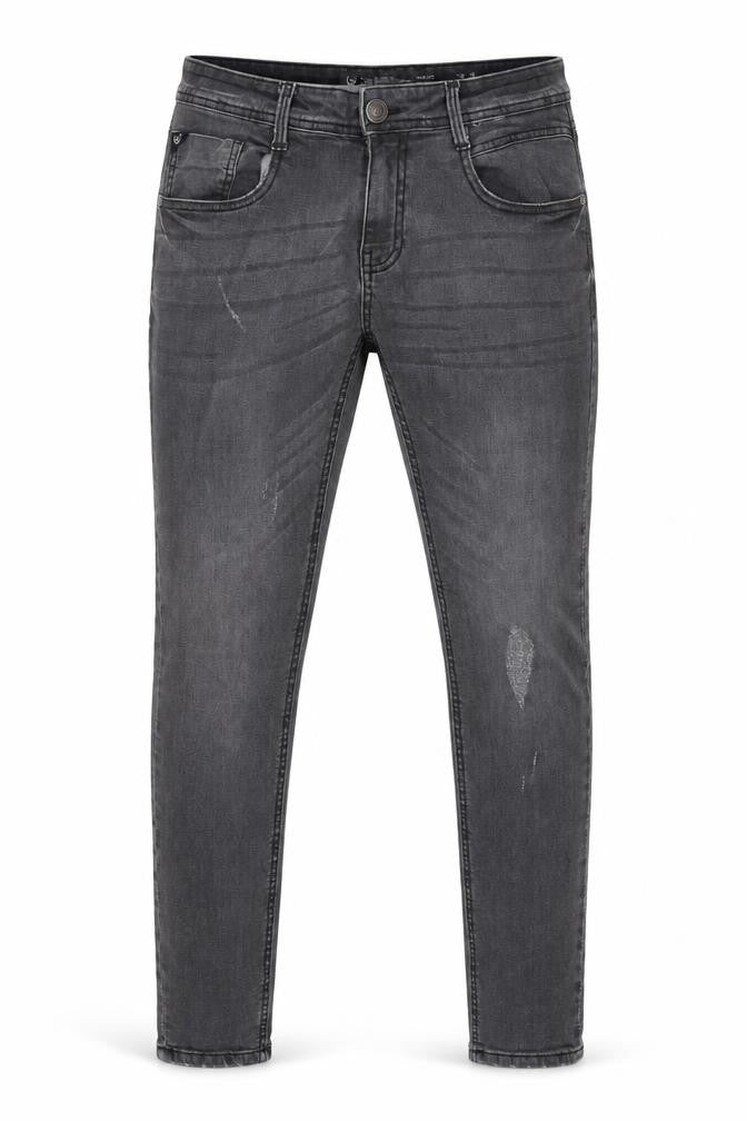 Duck and Cover Mens Grey Herringbone Cotton Skinny Jeans Size 30 in L33 in Slim Zip