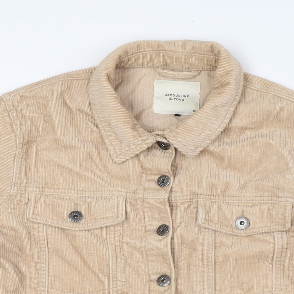 Jacoueline de Young Womens Beige Herringbone Jacket Size 10 Button