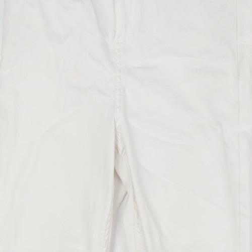 Marks and Spencer Womens White Cotton Skinny Jeans Size 12 L26 in Regular Button