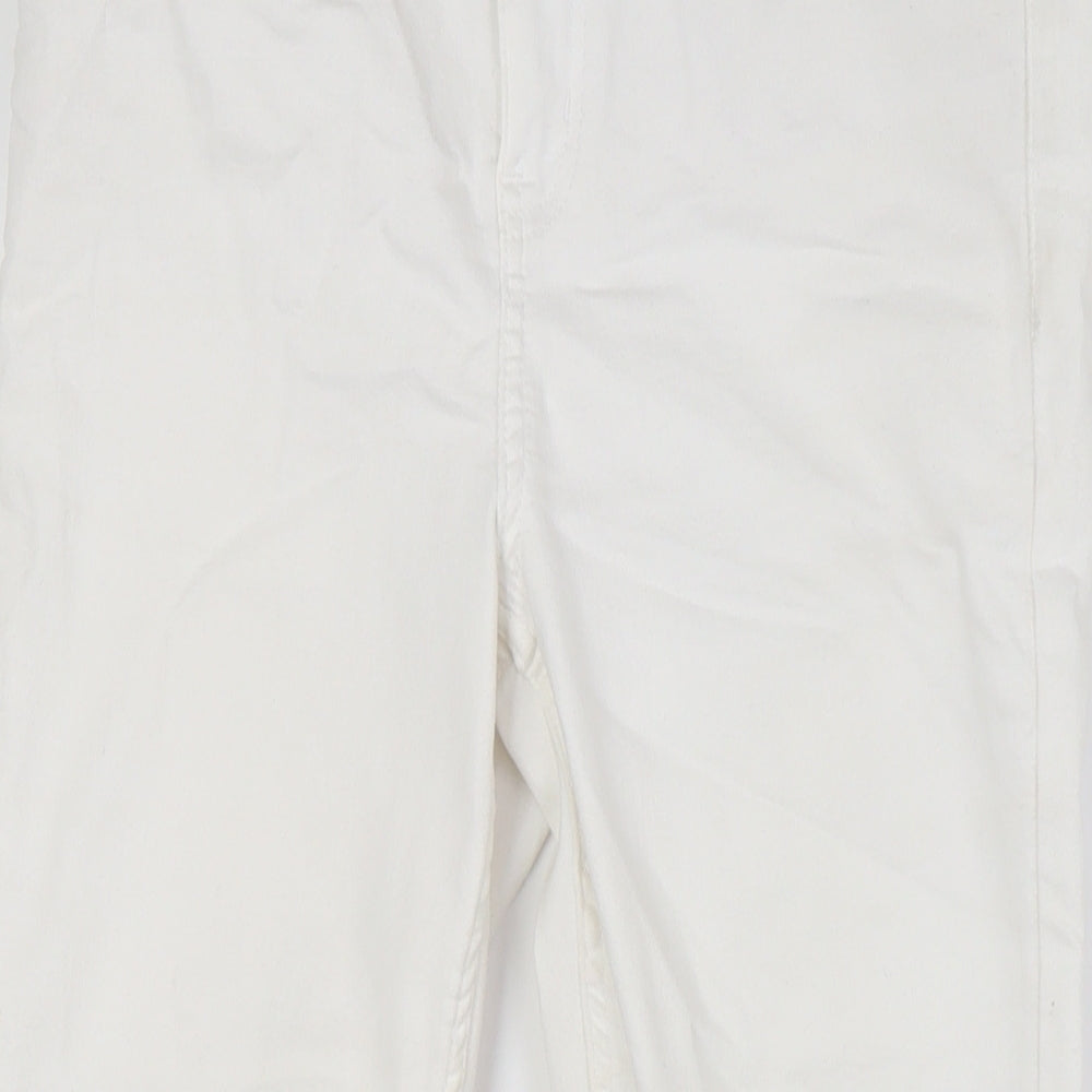 Marks and Spencer Womens White Cotton Skinny Jeans Size 12 L26 in Regular Button