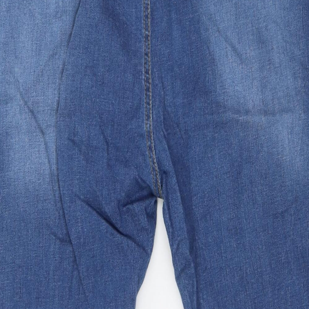 Boohoo Womens Blue Cotton Skinny Jeans Size 22 L29 in Regular Button