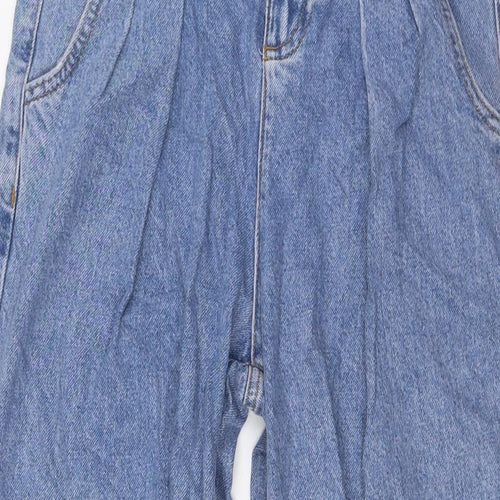 Stradivarius Womens Blue Cotton Mom Jeans Size 6 L28 in Regular Button - High Waist
