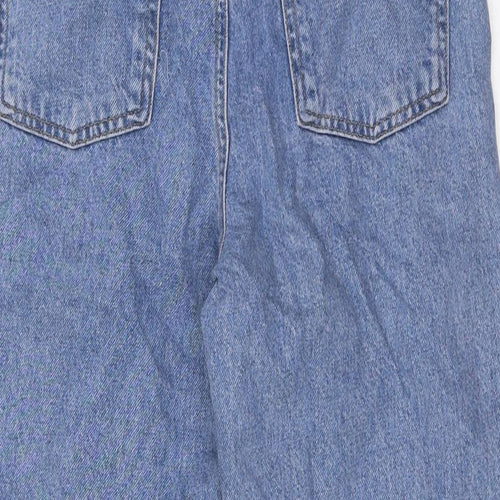 Stradivarius Womens Blue Cotton Mom Jeans Size 6 L28 in Regular Button - High Waist