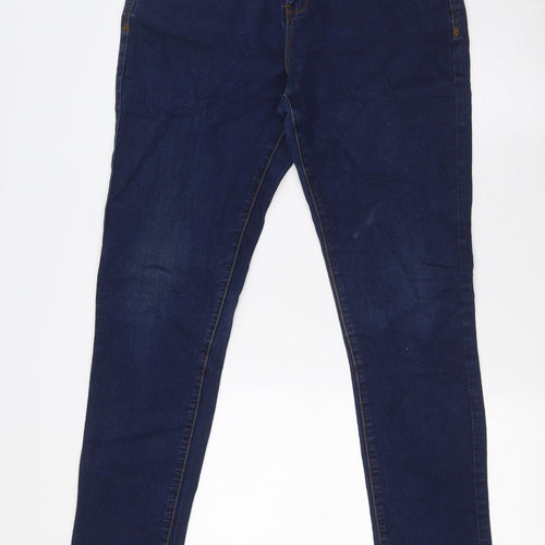 Denim Co Womens Blue Cotton Skinny Jeans Size 12 L32 in Regular Button