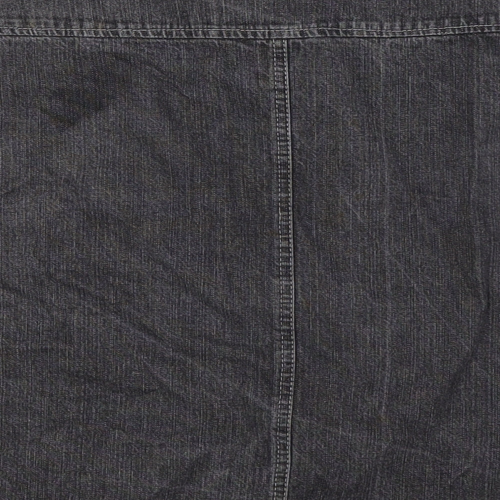Severn Womens Black Cotton Wrap Skirt Size 16 Buckle - Pleated
