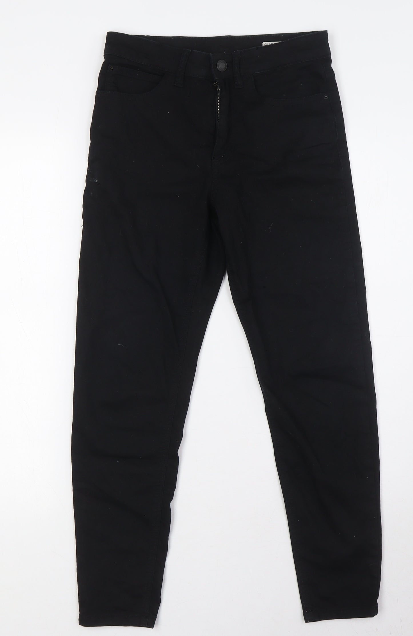 Marks and Spencer Womens Black Cotton Skinny Jeans Size 6 L26 in Regular Button