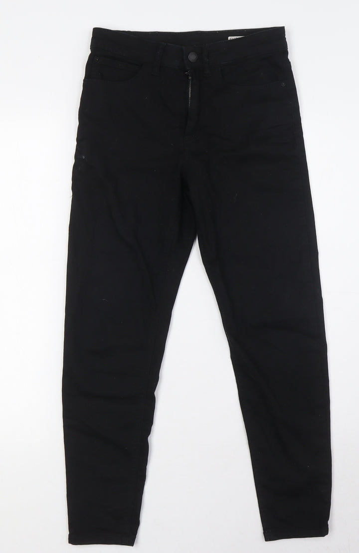 Marks and Spencer Womens Black Cotton Skinny Jeans Size 6 L26 in Regular Button