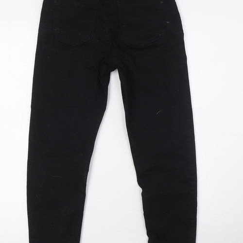 Marks and Spencer Womens Black Cotton Skinny Jeans Size 6 L26 in Regular Button