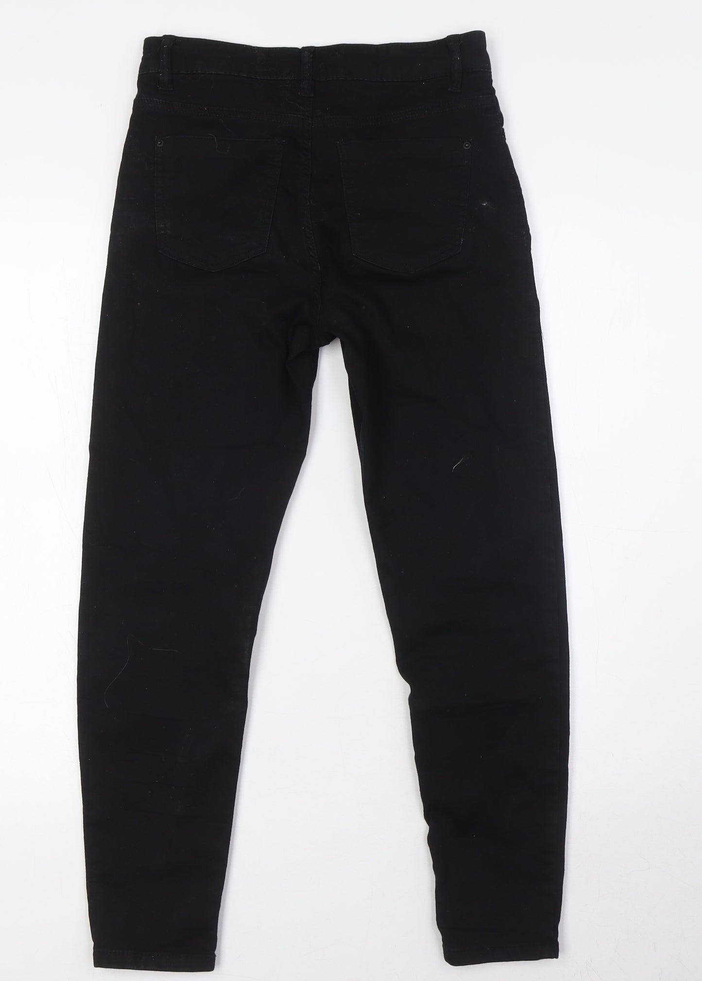 Marks and Spencer Womens Black Cotton Skinny Jeans Size 6 L26 in Regular Button