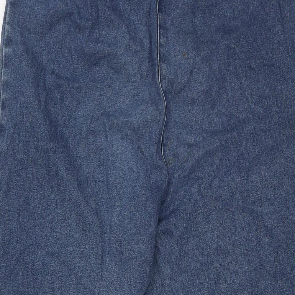Cotton Traders Womens Blue Cotton Straight Jeans Size 12 L30 in Regular - Elasticated Waist