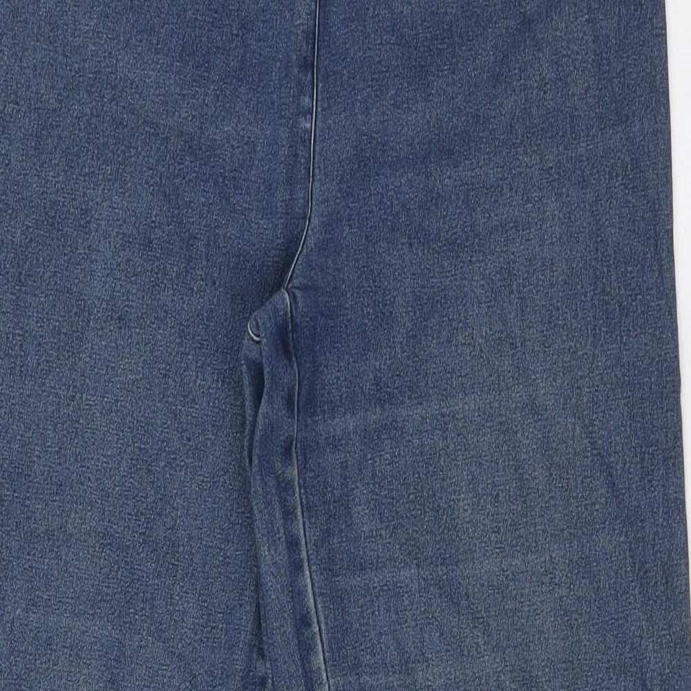 Cotton Traders Womens Blue Cotton Straight Jeans Size 12 L30 in Regular - Elasticated Waist