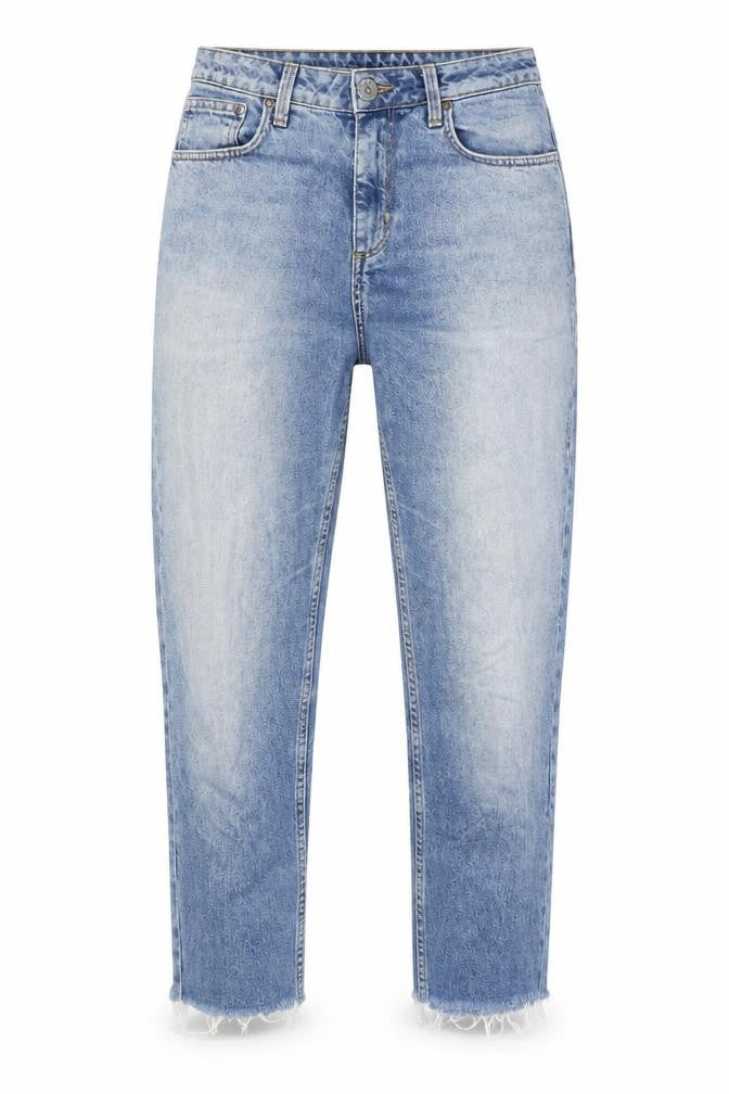 &Denim Womens Blue Cotton Mom Jeans Size 6 L24 in Regular Button - Raw Hem