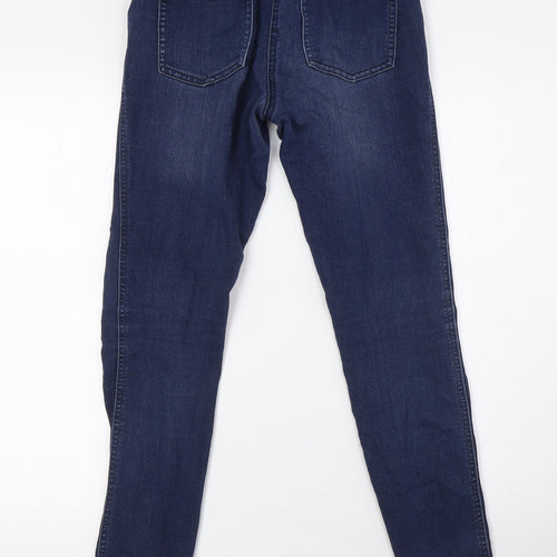 NEXT Womens Blue Cotton Skinny Jeans Size 6 L27 in Regular Button