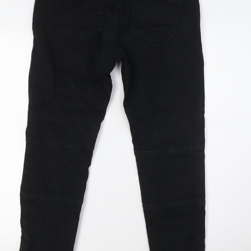 Zara Womens Black Cotton Skinny Jeans Size 12 L27 in Regular Button