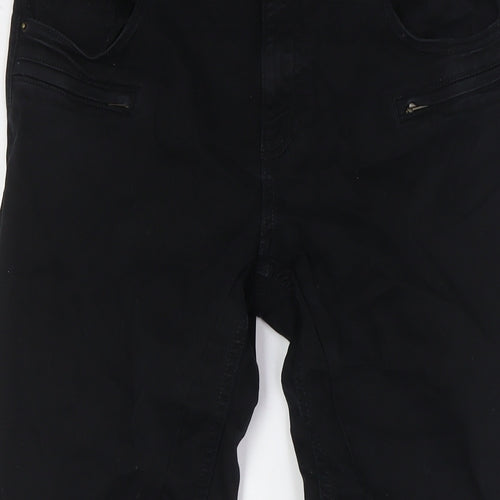 Zara Womens Black Cotton Skinny Jeans Size 12 L27 in Regular Button