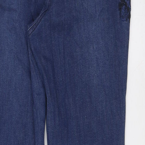 Joe Browns Womens Blue Cotton Skinny Jeans Size 14 L30 in Regular Button - Embroidery