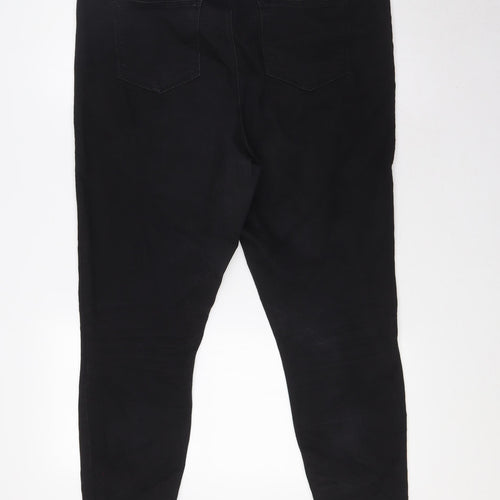 Papaya Womens Black Cotton Jegging Jeans Size 16 L30 in Regular