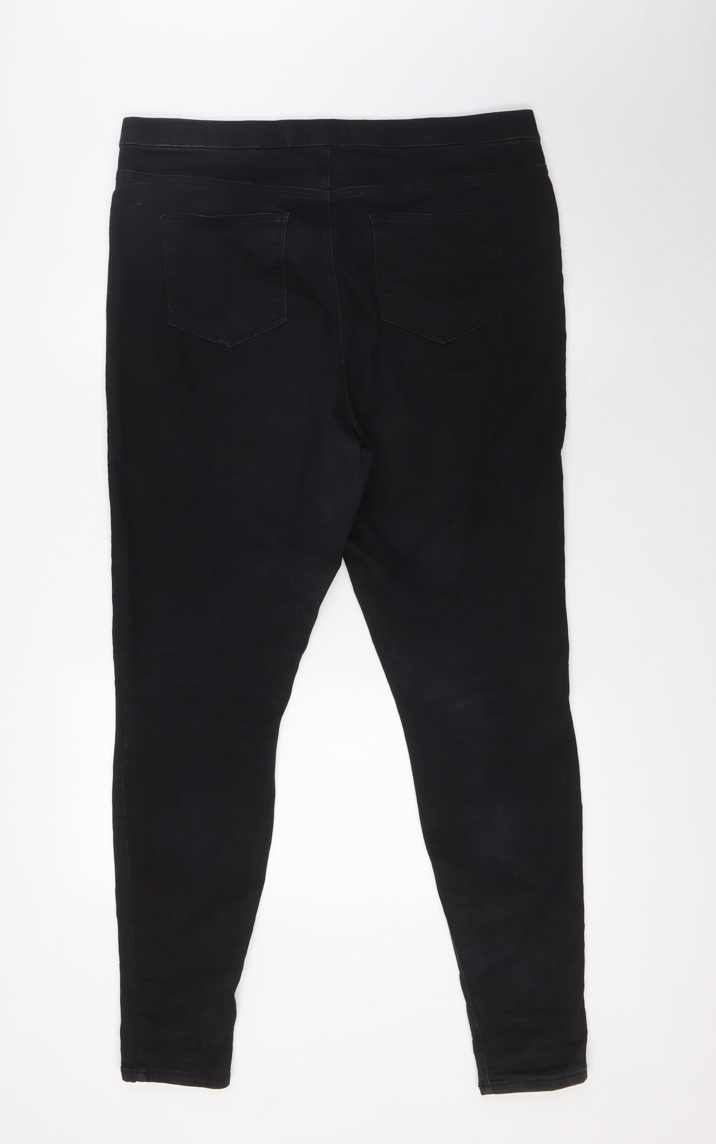 Papaya Womens Black Cotton Jegging Jeans Size 16 L30 in Regular