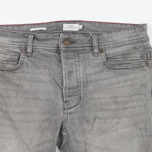 NEXT Mens Grey Cotton Bermuda Shorts Size 30 in L12 in Regular Button