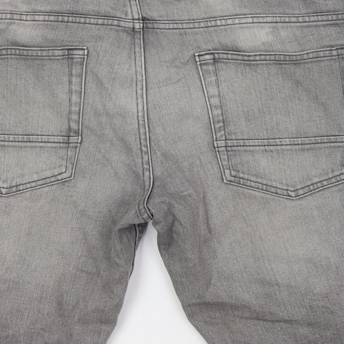 NEXT Mens Grey Cotton Bermuda Shorts Size 30 in L12 in Regular Button