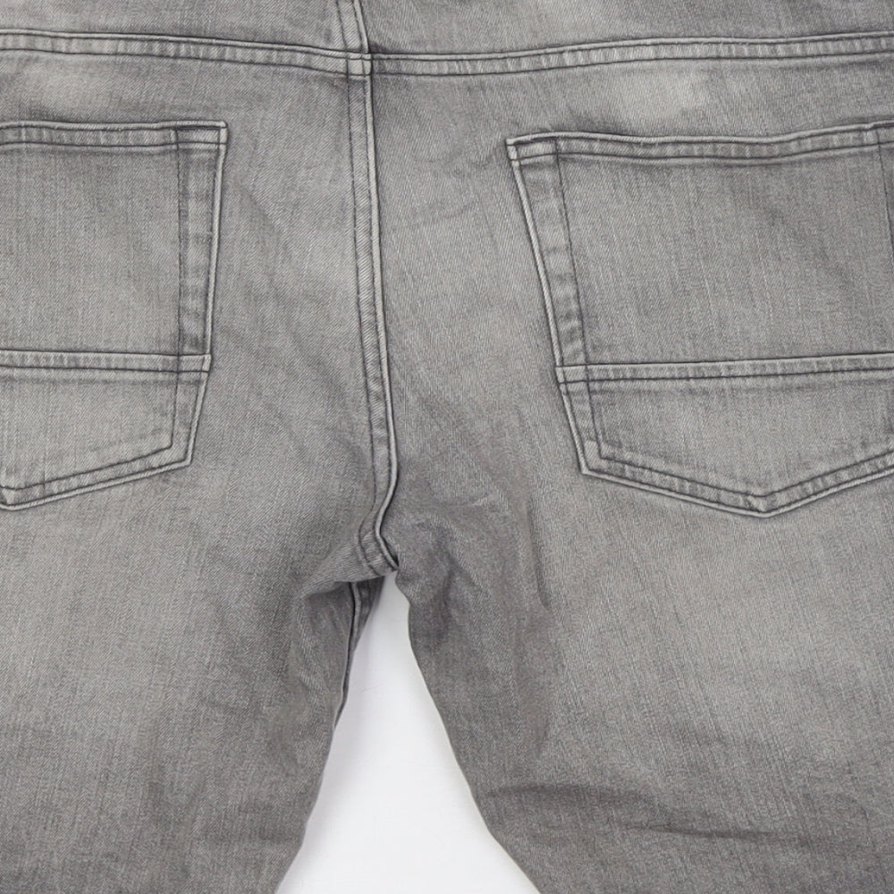 NEXT Mens Grey Cotton Bermuda Shorts Size 30 in L12 in Regular Button
