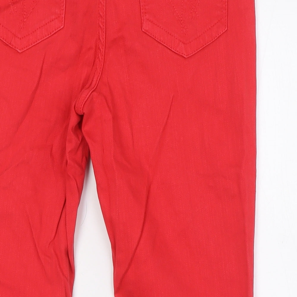White Stuff Womens Red Cotton Cropped Jeans Size 10 L25 in Regular Button