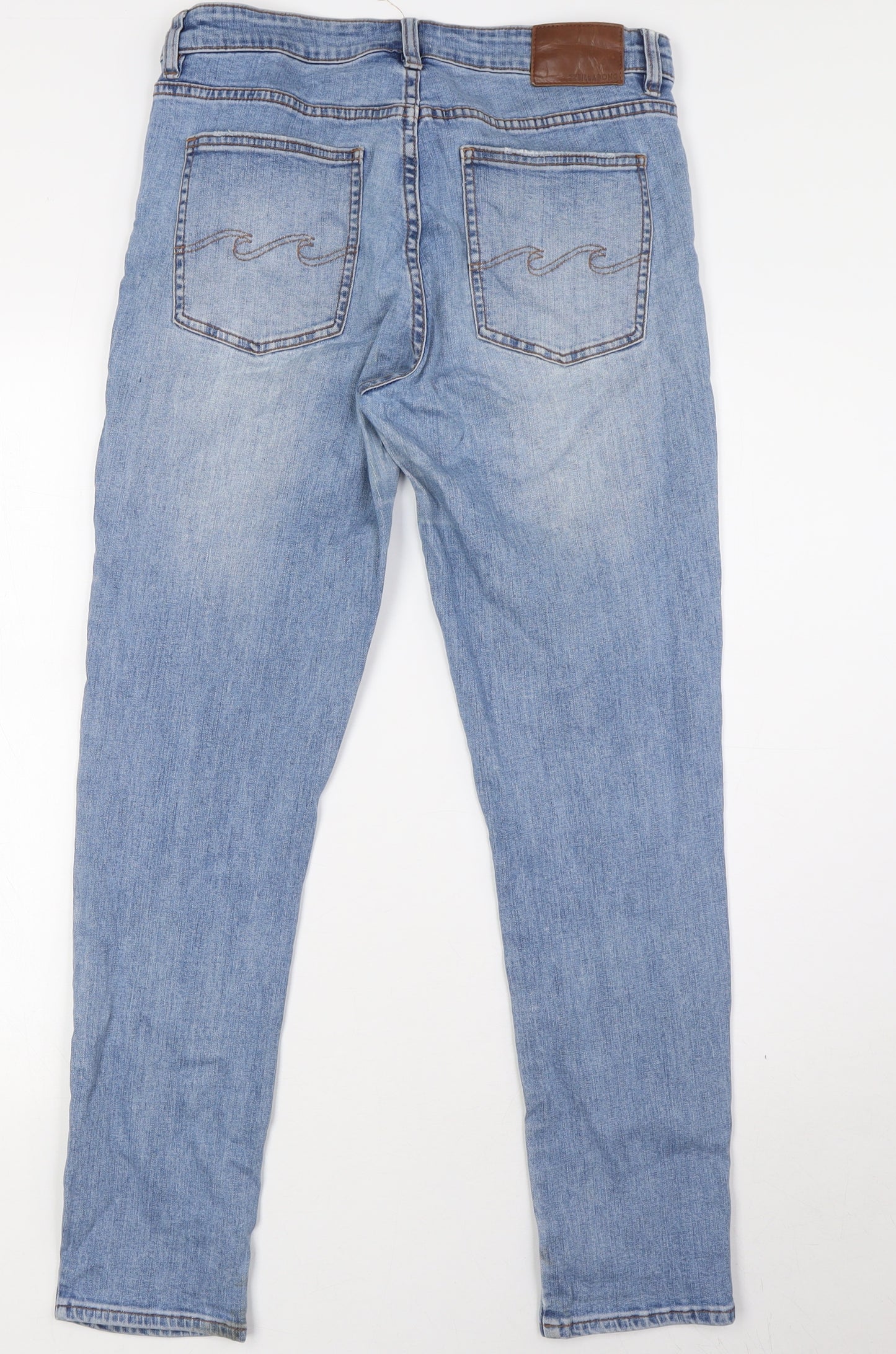 Billabong Mens Blue Cotton Straight Jeans Size 30 in L29 in Regular Button