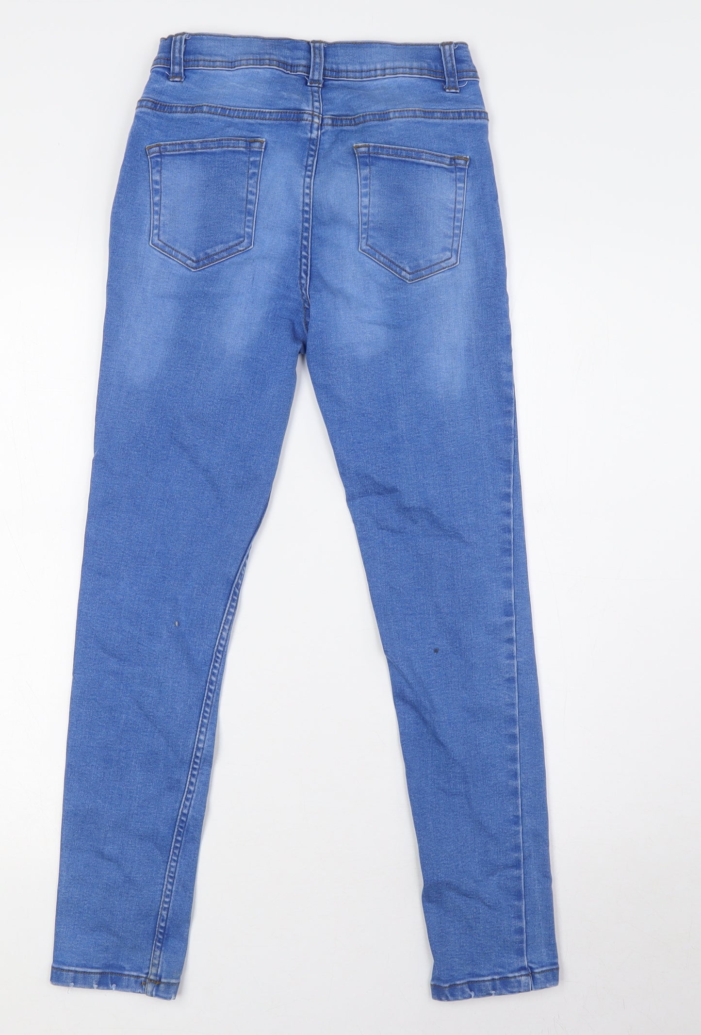 Denim Co Girls Blue Cotton Skinny Jeans Size 11-12 Years L26 in Regular Button