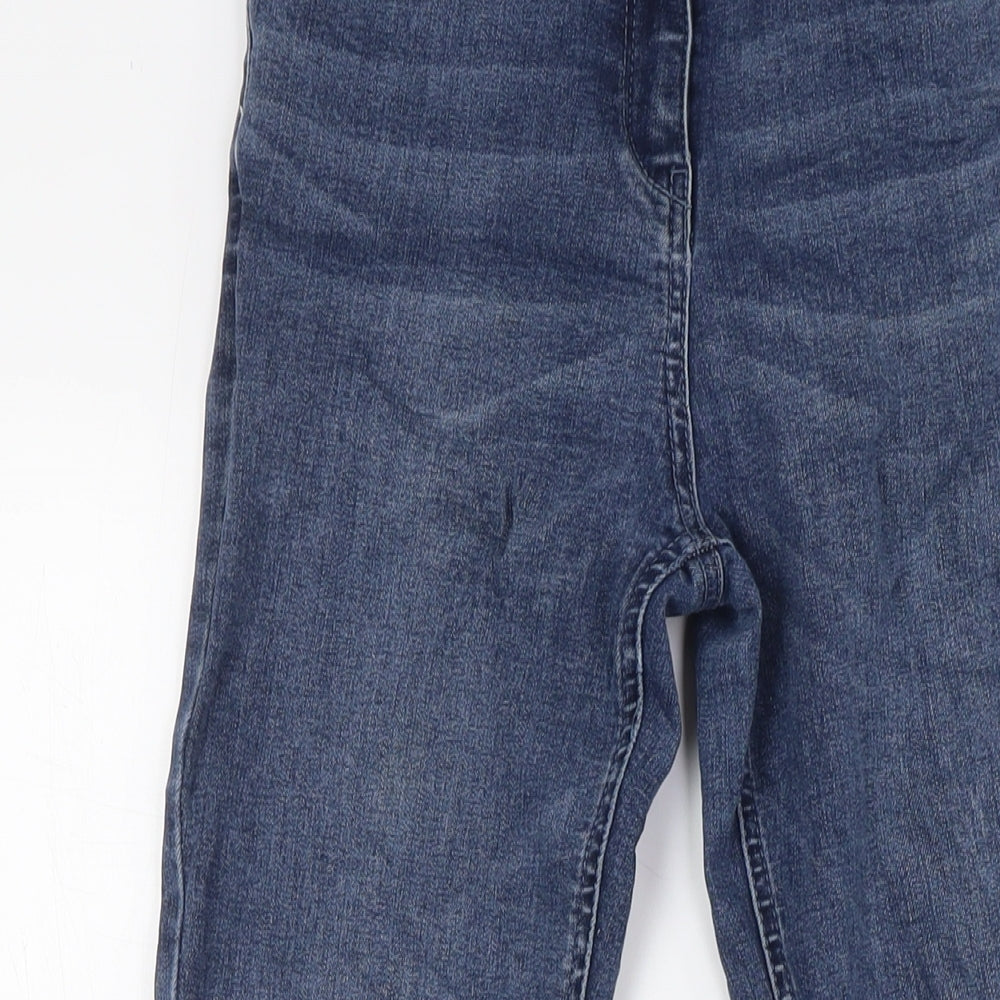 Papaya Womens Blue Cotton Skinny Jeans Size 8 L29 in Regular Button - Raw Hem