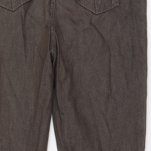 Marks and Spencer Womens Brown Cotton Trousers Size 14 L30 in Regular Button