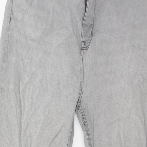 Marks and Spencer Womens Grey Cotton Straight Jeans Size 16 L29 in Regular Button
