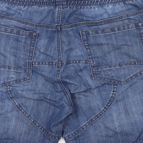 F&F Mens Blue Cotton Bermuda Shorts Size 38 in L16 in Regular Tie