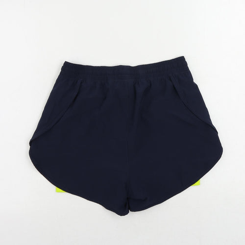 GOODMOVE Womens Blue Polyester Athletic Shorts Size 8 L3 in Regular Drawstring - Elastic Waist